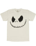 Jack Skellington smile graphic on a white adult t-shirt.