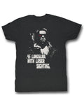 Adult black t-shirt featuring a longslide weapon graphic from The Terminator.