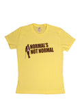 House normal is not normal graphic on a banana yellow women's t-shirt.