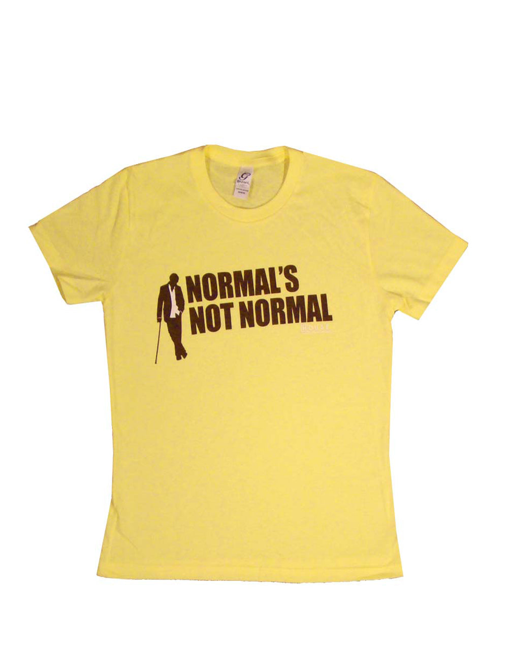 House normal is not normal graphic on a banana yellow women's t-shirt.