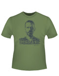 House word print graphic on a military green adult t-shirt.