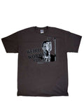 House weird works graphic on a grey adult t-shirt.