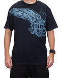 Ghost Hunters TAPS the haunted graphic on a navy blue adult t-shirt.