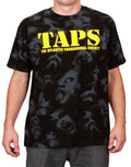Ghost Hunters TAPS scream through graphic on a black adult t-shirt.