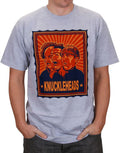 The Three Stooges obey Stooge graphic on a grey adult t-shirt.