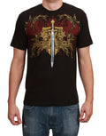 The Tudors monopoly graphic on a black adult t-shirt.