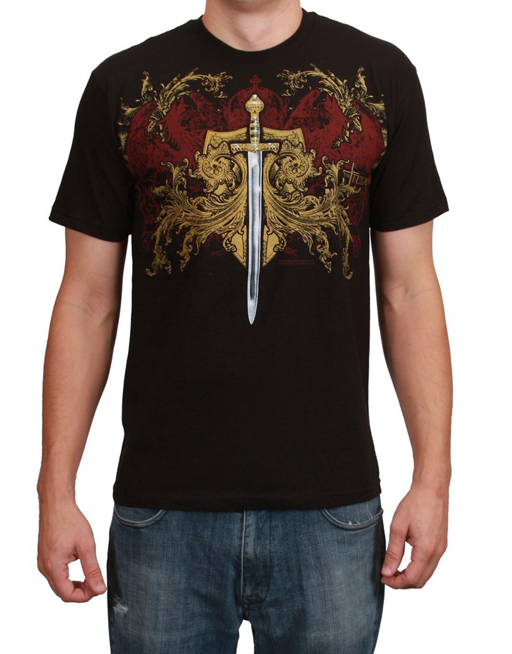 The Tudors monopoly graphic on a black adult t-shirt.
