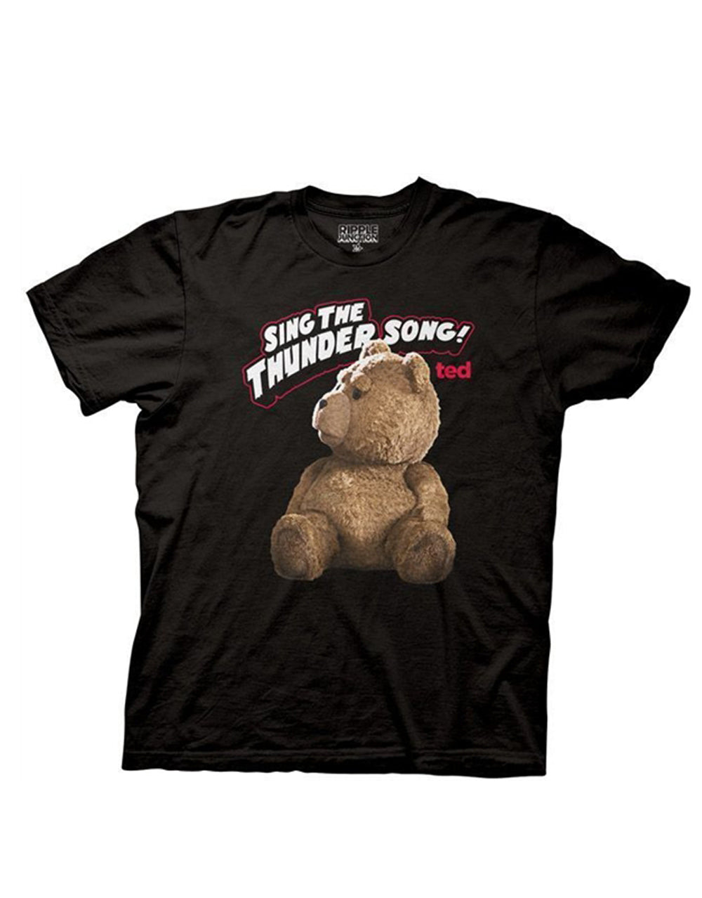 Sing the thunder song graphic on a black adult t-shirt.