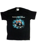 Transformers Prime mixing graphic on a black adult t-shirt.