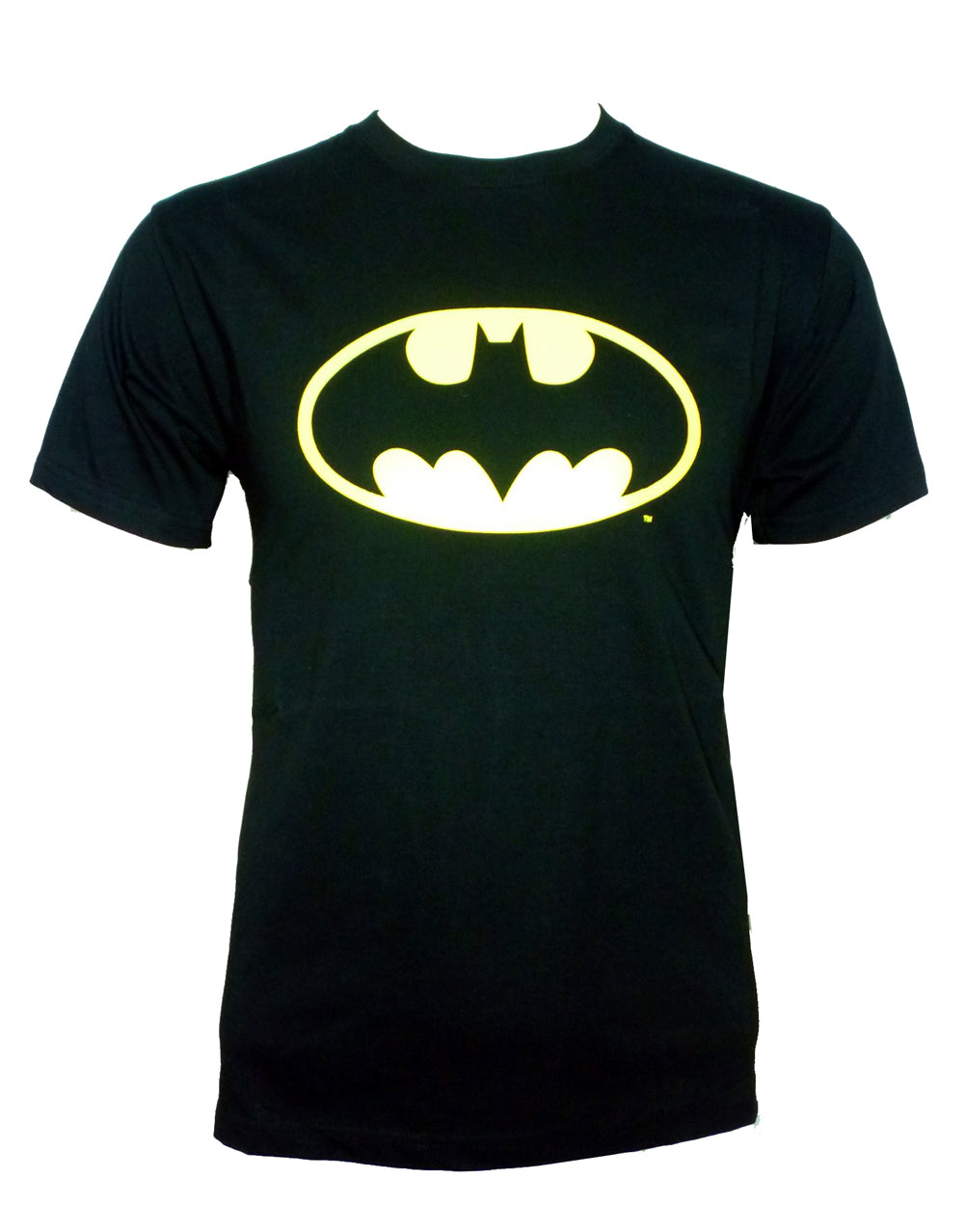 Batman classic graphic on a black adult t-shirt.