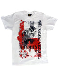 Batman arty graphic on a white adult t-shirt.