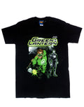 Green Lantern space corps graphic on a black adult t-shirt.