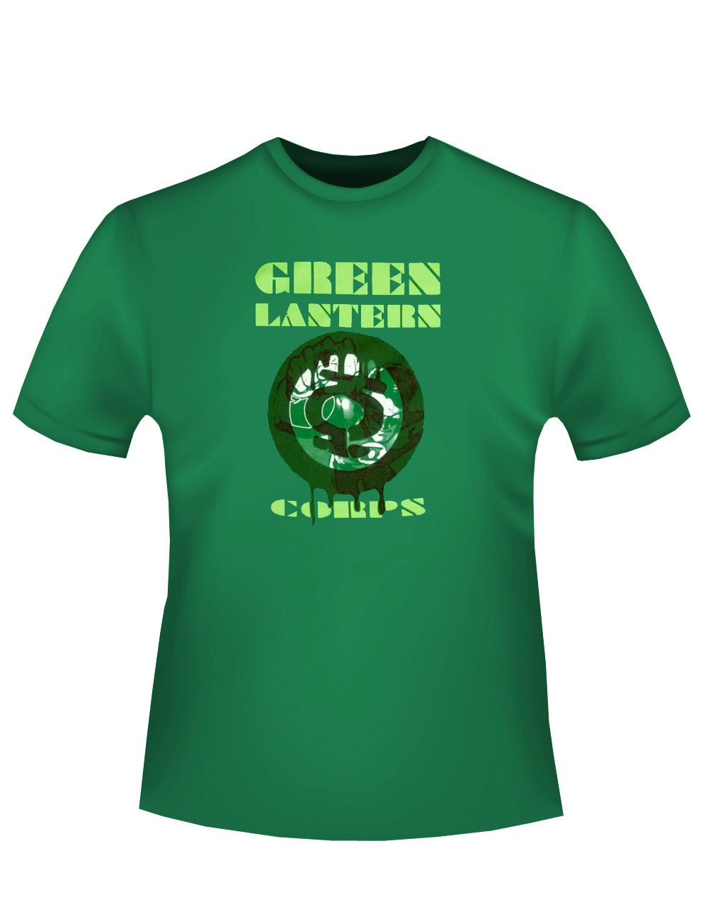 Green Lantern corps graphic on a green adult t-shirt.