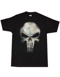 The Punisher no sweat graphic on a black adult t-shirt.