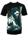 Wolverine x-men blood and steel graphic on a black adult t-shirt.