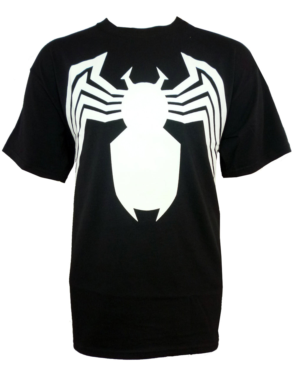 Venom logo graphic on a black adult t-shirt.