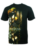 Wolverine x-men origins graphic on a black adult t-shirt.