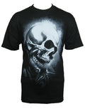 Ghost Rider muerte graphic on a black adult t-shirt.