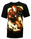 Iron Man palm shot graphic on a black adult t-shirt.