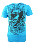 Marvel zombies Wolverine graphic on a blue adult t-shirt.