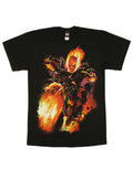 Ghost Rider fire freak graphic on a black adult t-shirt.