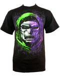Doctor Doom fantastic four graphic on a black adult t-shirt.