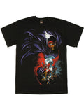 Magneto x-men magnet ball graphic on a black adult t-shirt.