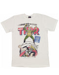 Thor comic the mighty graphic on a white adult t-shirt.
