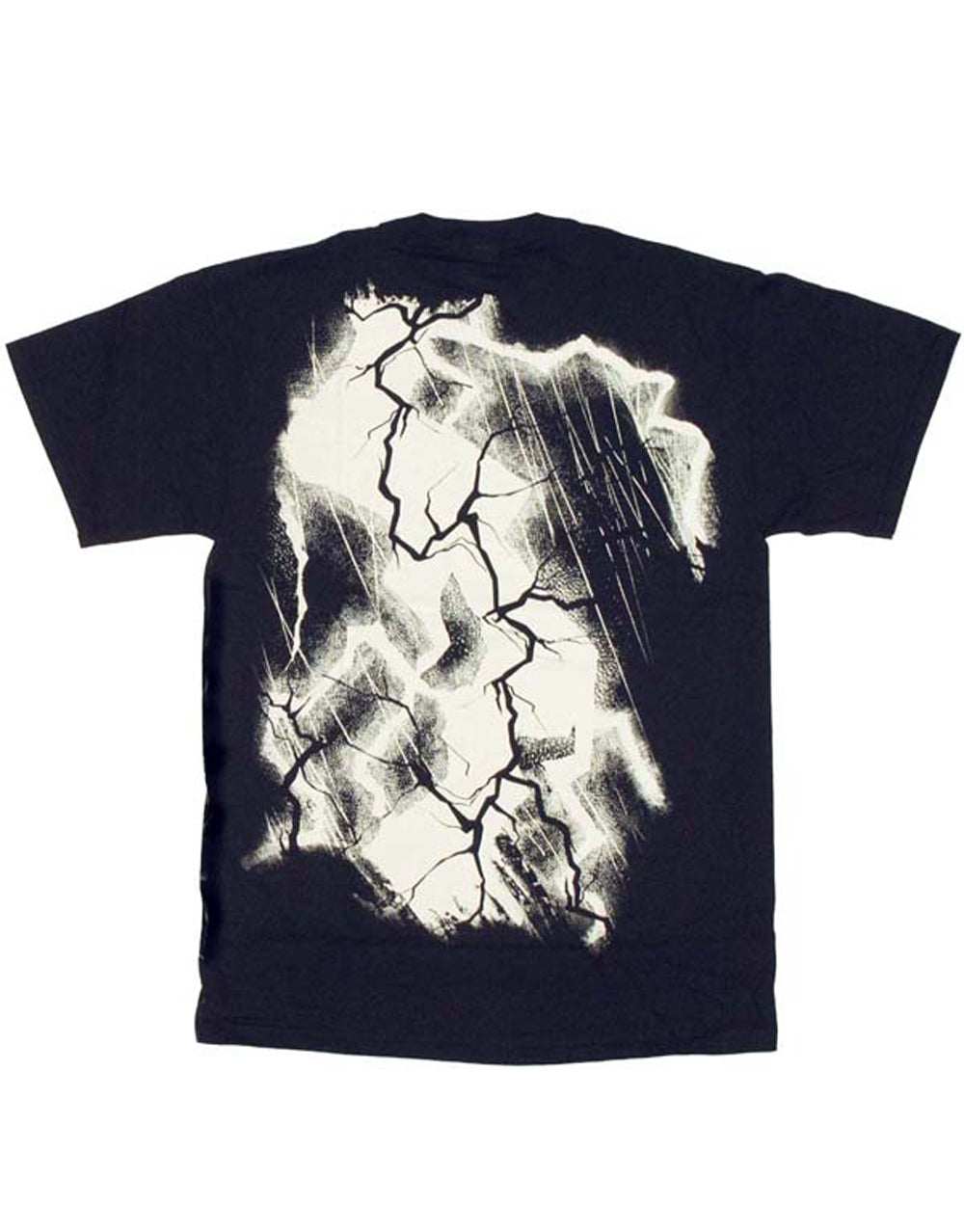 Thor thoranado graphic on a navy blue adult t-shirt.