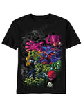 Marvel Avengers stand your ground graphic on a black adult t-shirt.