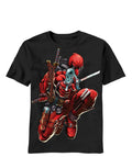 Deadpool brace yourself graphic on a black adult t-shirt.