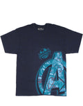 Marvel Avengers assemble top secret squad graphic on a blue adult t-shirt.