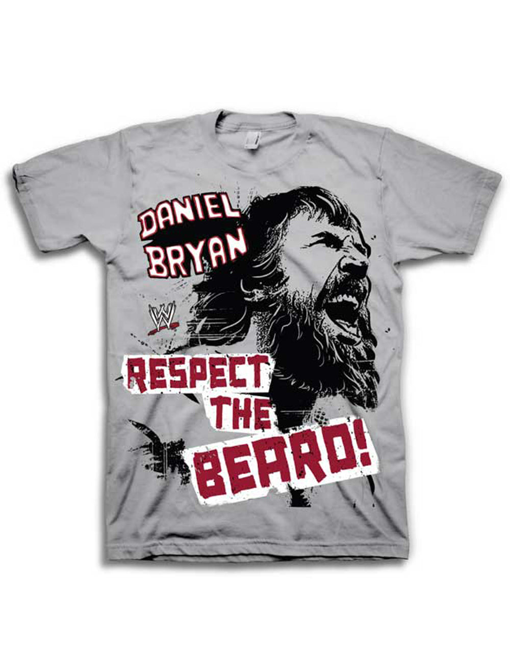 Official WWE Daniel Bryan Respect The Beard silver T-shirt - licensed wrestling apparel
