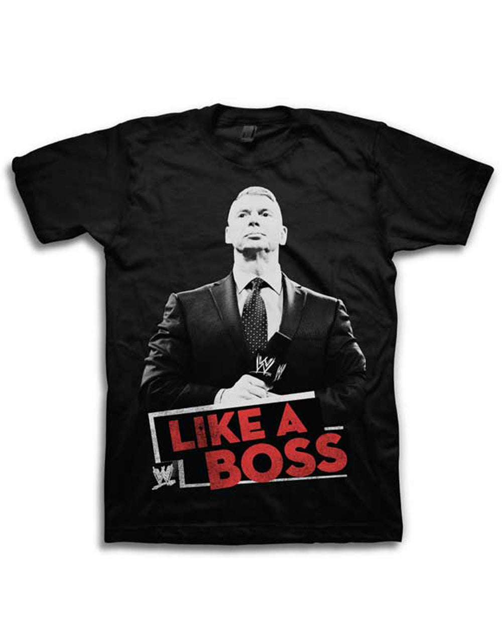 Official WWE Vince McMahon Like A Boss black T-shirt - licensed wrestling apparel