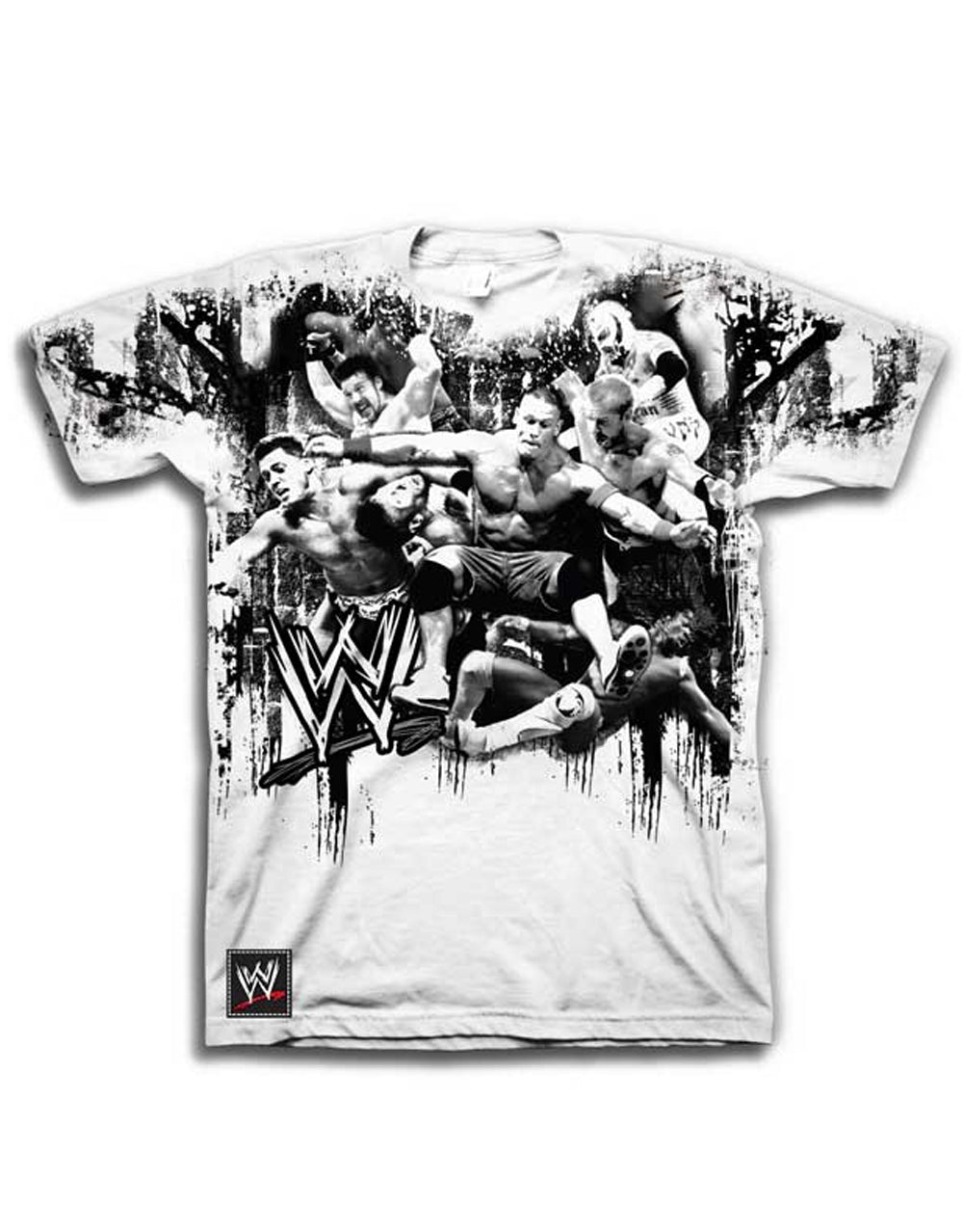 Official WWE Group Belt white T-shirt - licensed wrestling apparel