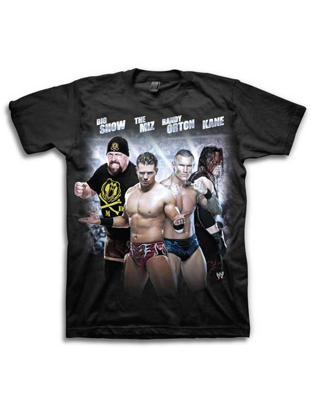 Official WWE Show, Miz, Orton, Kane black T-shirt - licensed wrestling merchandise