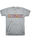 Official WWE Wrestlemania Logo silver T-shirt - licensed wrestling apparel