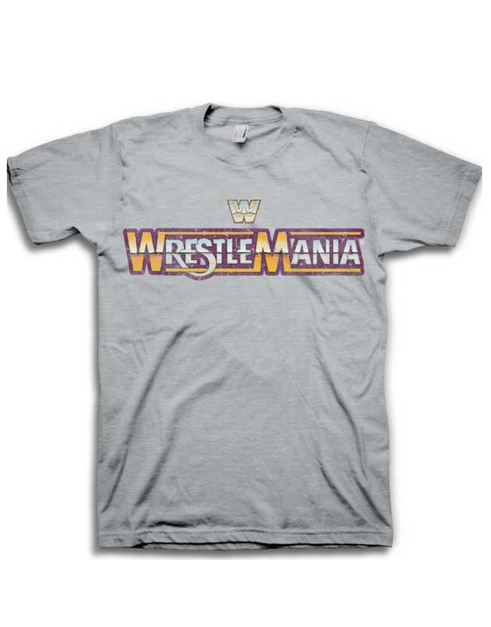 Official WWE Wrestlemania Logo silver T-shirt - licensed wrestling apparel