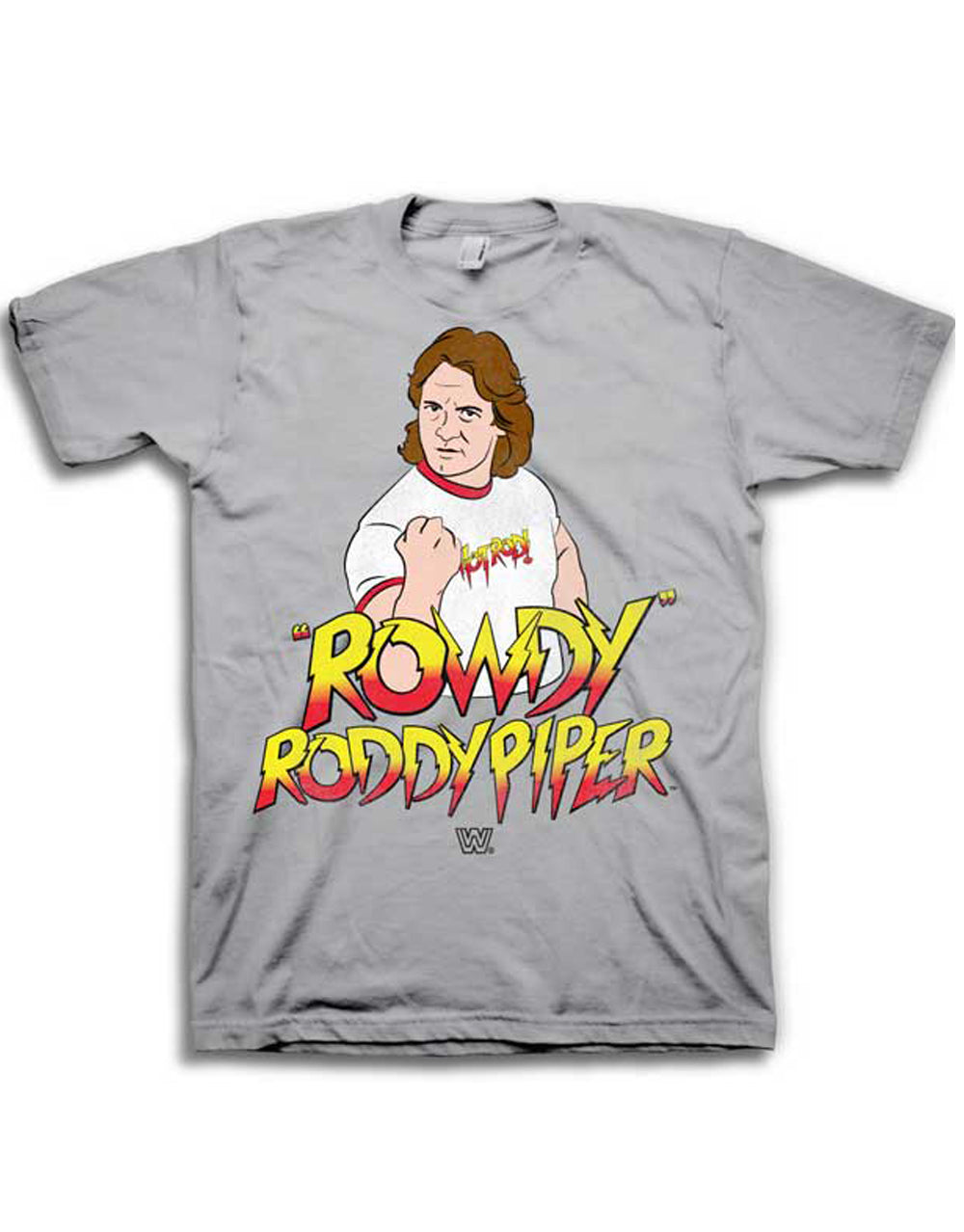 Official WWE Rowdy Roddy Piper silver T-shirt - licensed wrestling merchandise