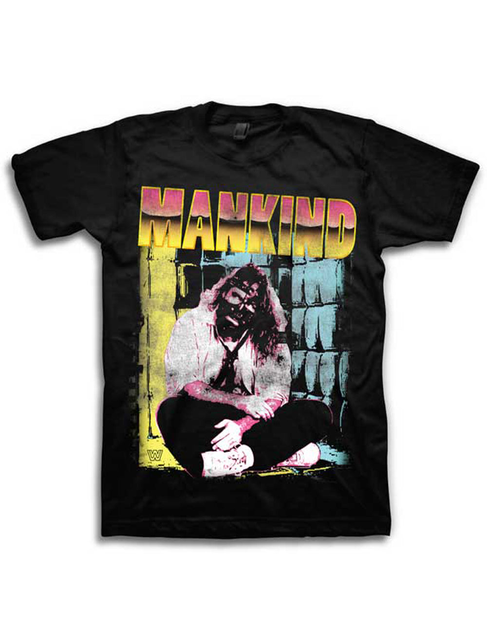 Official WWE Mankind black T-shirt - licensed wrestling merchandise