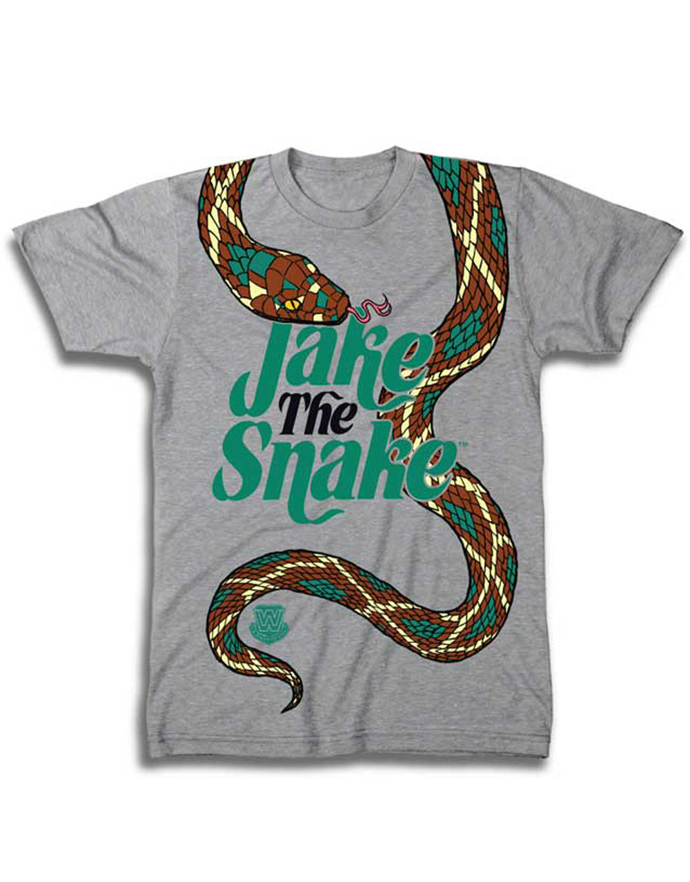 Official WWE Jake The Snake Roberts heather grey T-shirt - licensed wrestling merchandise