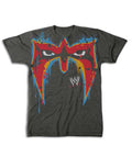 Official WWE Ultimate Warrior artistic logo heathered grey T-shirt - licensed wrestling apparel