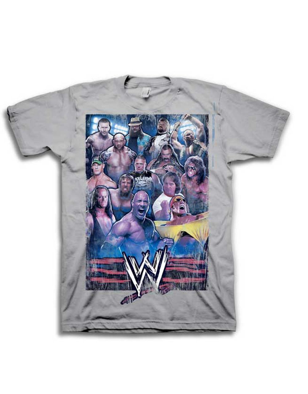 Official WWE Classic Era Group grey T-shirt - licensed wrestling merchandise