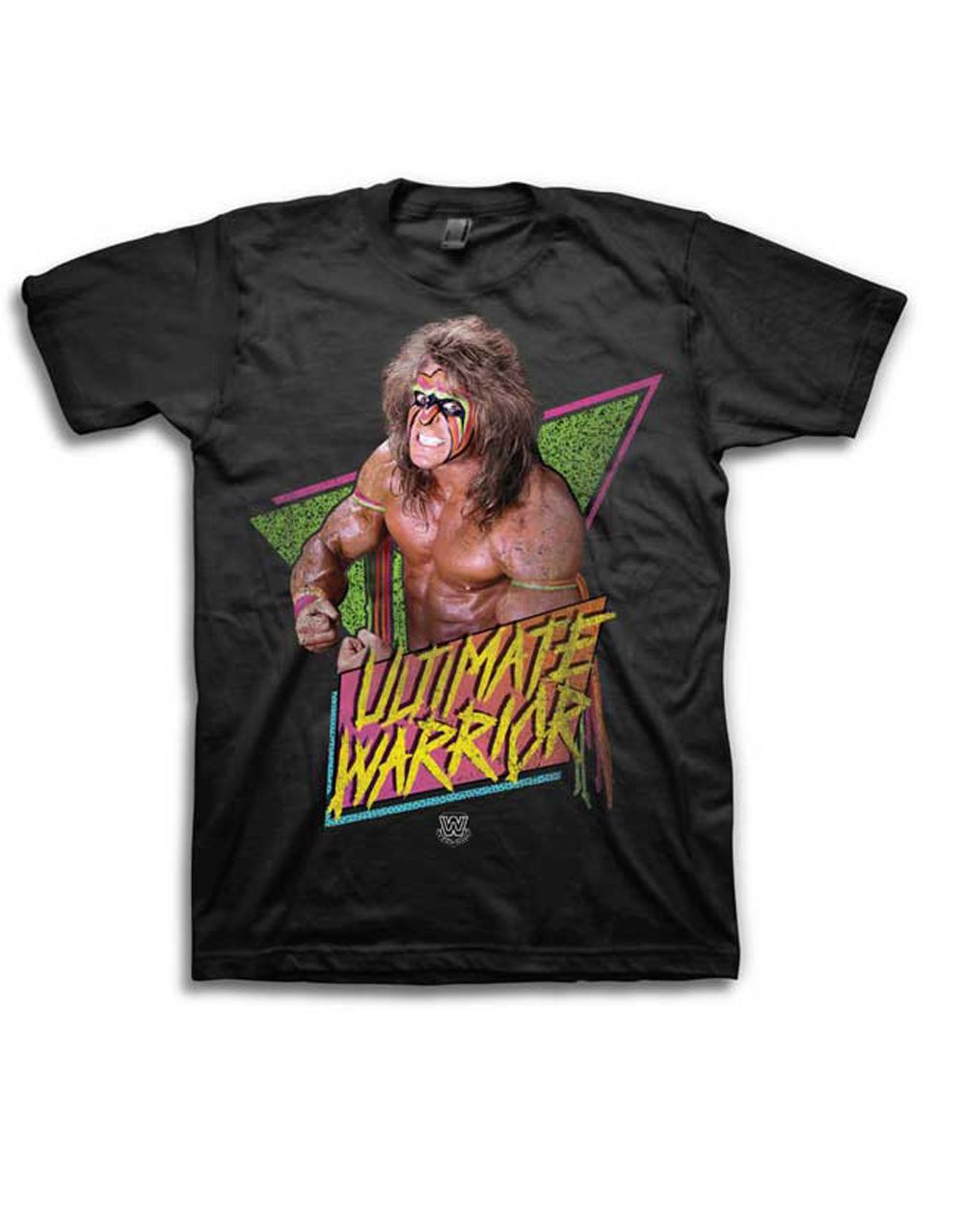 Official WWE 90s Ultimate Warrior black T-shirt - licensed wrestling apparel