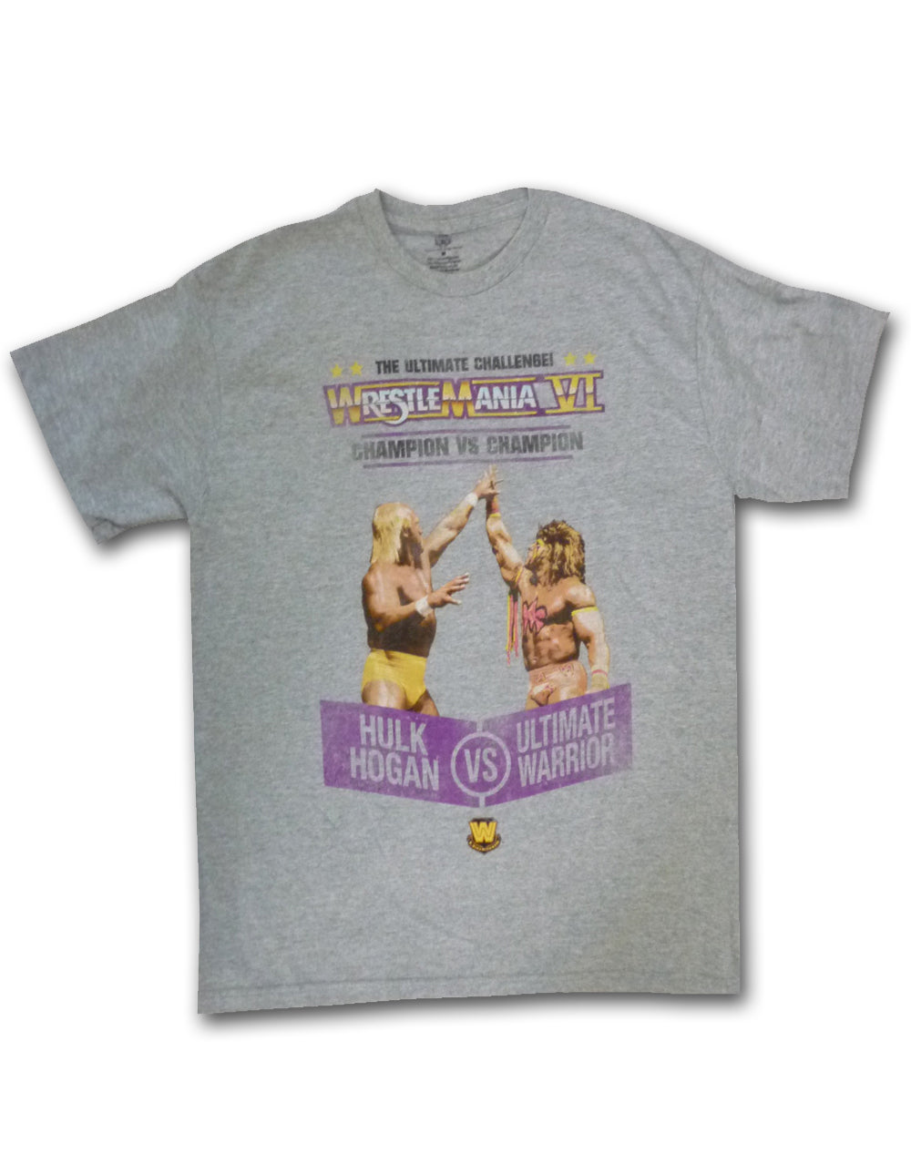 Official WWE Wrestlemania 6 heathered grey T-shirt - licensed wrestling merchandise