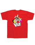 Viz group graphic on a red adult t-shirt.