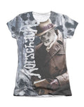 Watchmen Rorschach's journal graphic on a white women's t-shirt.