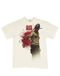 The Walking Dead dot splatter graphic on a white adult t-shirt.