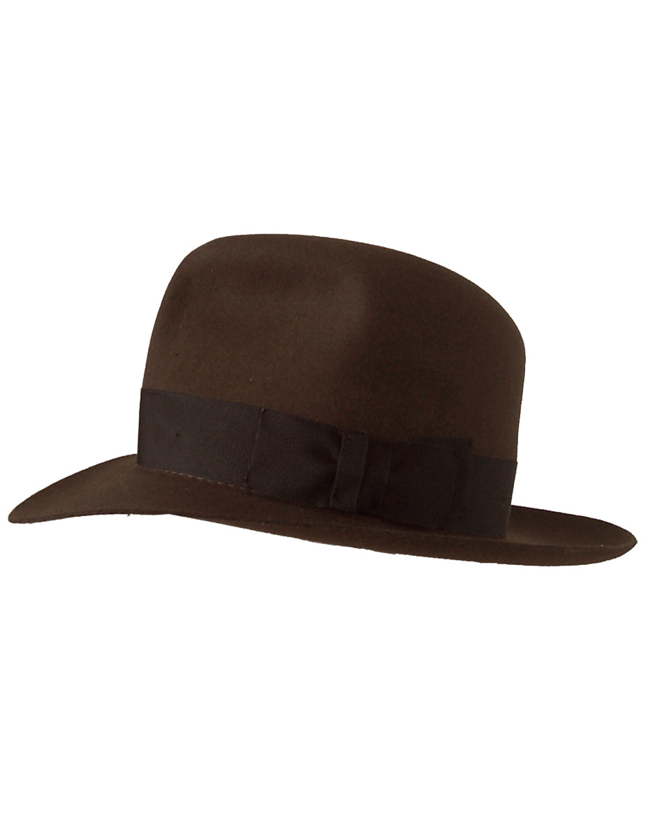Indy Adventurer Archaeologist Men's Wool Felt Sable Brown Fedora Hat 58cm