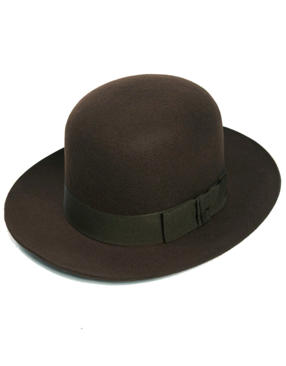 Indy Adventurer Archaeologist Men's Wool Felt Sable Brown Fedora Hat 58cm